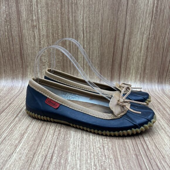 CHOOKA Women's size 7 Black Duck Skimmer Rubber Boat Rain Slip on Shoes - Picture 1 of 8